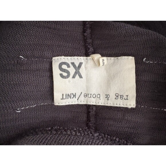 Rag & Bone Slub Knit Long Sleeve Shirt Women's XS Round Neck Dark Gray *FLAW* - Picture 5 of 15